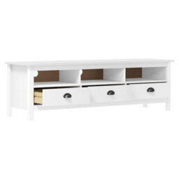 Berkfield Tv Cabinet Hill Range White 158X40X47 Cm Solid Pine Wood - thumbnail 3