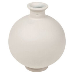Urbn-Living Urbnliving 2.5L Cream Large Round Glass Opera Ball Vase Ceramic Look Ornament Living Room Home Decor - thumbnail 3