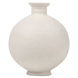 Urbn-Living Urbnliving 2.5L Cream Large Round Glass Opera Ball Vase Ceramic Look Ornament Living Room Home Decor - thumbnail 2