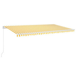 Berkfield Manual Retractable Awning With Led 600X300 Cm Yellow And White - thumbnail 2