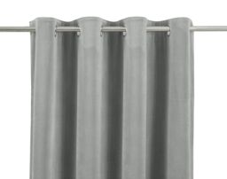GoodHome Valgreta Grey Velvet Lined Eyelet Curtain (W)167Cm (L)183Cm, Pair - thumbnail 4