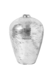 Large Hammered Silver Astral Vase, Modern Artisanal Decor - thumbnail 1