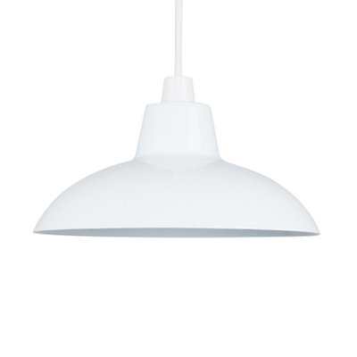 Valuelights Civic Retro Style White Easy Fit Metal Ceiling Light Shade (D)28.8Cm - image 1