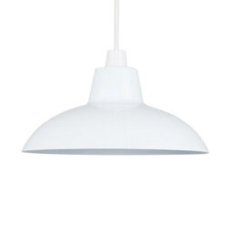 Valuelights Civic Retro Style White Easy Fit Metal Ceiling Light Shade (D)28.8Cm