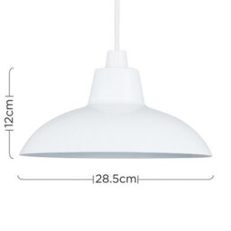 Valuelights Civic Retro Style White Easy Fit Metal Ceiling Light Shade (D)28.8Cm - thumbnail 7