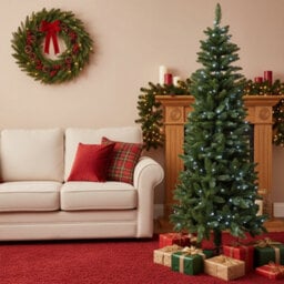 Shatchi 6Ft Prelit Cool White Leds Slim Chrismtmas Tree Cool White Leds - thumbnail 3