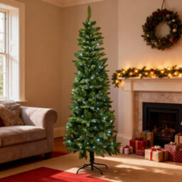 Shatchi 6Ft Prelit Cool White Leds Slim Chrismtmas Tree Cool White Leds - thumbnail 5