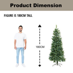 Shatchi 6Ft Prelit Cool White Leds Slim Chrismtmas Tree Cool White Leds - thumbnail 7