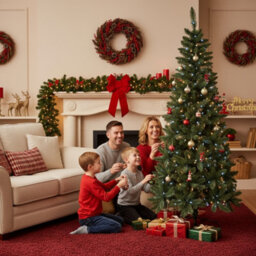 Shatchi 6Ft Prelit Cool White Leds Slim Chrismtmas Tree Cool White Leds - thumbnail 8