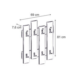 Decortie Wave Modern Wall-Mounted Coat Hanger Coat Rack Coat Stand With 8 Hooks Dark Oak Effect 69 Width - thumbnail 3