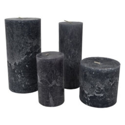 Buttercup Farm Libra Rustica Pillar Candle - Paraffin - L7 X W7 X H19 Cm - Dark Grey - thumbnail 4