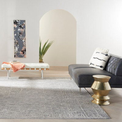 Grey Silver Wool Handmade Luxurious Modern,abstract Rug For Bedroom & Living Room-236Cm X 297Cm