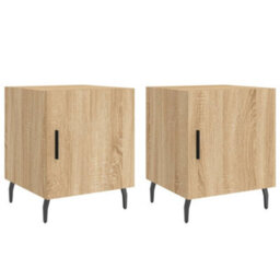Berkfield Bedside Cabinets 2 Pcs Sonoma Oak 40X40X50 Cm Engineered Wood - thumbnail 2