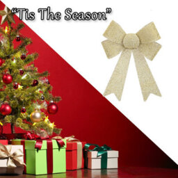 Tinsel Bow Christmas Decoration X 1 37Cm X 49Cm X 13Cm Champagne - thumbnail 6