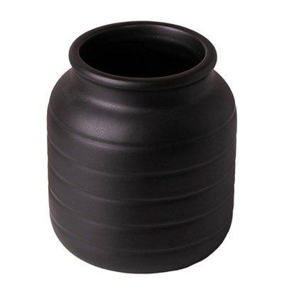 Leaf Ceramic Plant Vase Pot Flower Planter Black 13 X 13 X 14Cm - image 1