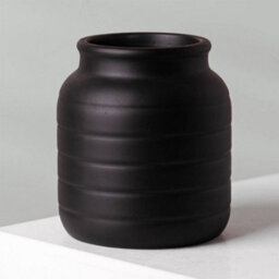 Leaf Ceramic Plant Vase Pot Flower Planter Black 13 X 13 X 14Cm - thumbnail 4