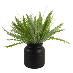 Leaf Ceramic Plant Vase Pot Flower Planter Black 13 X 13 X 14Cm - thumbnail 7