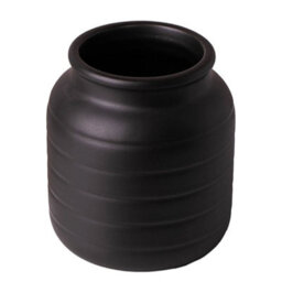 Leaf Ceramic Plant Vase Pot Flower Planter Black 13 X 13 X 14Cm