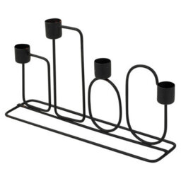 Urbn-Living Urbnliving 16Cm Metal Black Candle Holder Holds Up To 4 Candles Dinner Centrepiece - thumbnail 4