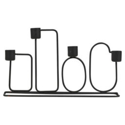 Urbn-Living Urbnliving 16Cm Metal Black Candle Holder Holds Up To 4 Candles Dinner Centrepiece - thumbnail 2