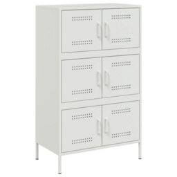 Berkfield Highboard White 68X39X113 Cm Steel - thumbnail 2