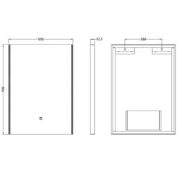 Hudson Reed 700 X 500mm Frameless Led Bathroom Mirror, Touch Sensor And Demister, Ip44 - thumbnail 3