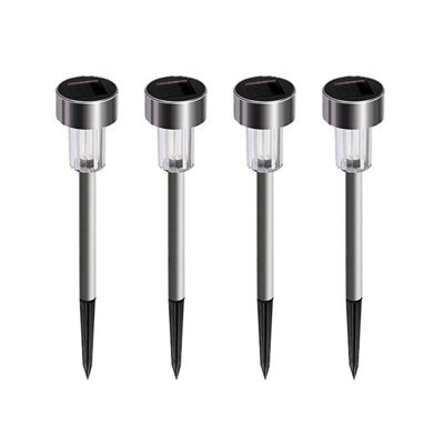Waterproof Solar Garden Lights, Stainless Steel Led Landscape Pathway Light Solar Powered White