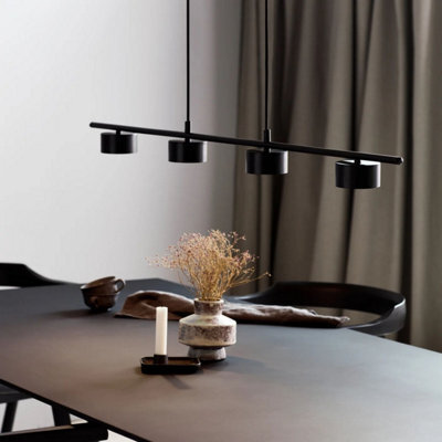 Nordlux Clyde Indoor Dining Kitchen Metal Pendant Ceiling Light In Black (Diam) 8.5Cm