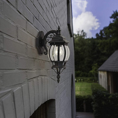 CGC Lighting Cgc Alexa Black Vintage Lantern Outdoor Wall Light - image 1