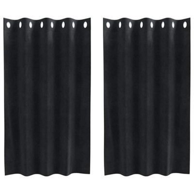 Berkfield Modern Blackout Curtains With Eyelets 2 Pcs Black Velvet - image 1