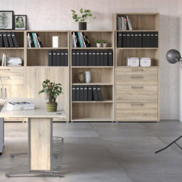 Furniture To Go Prima Bookcase 2 Shelves With 2 Drawers + 2 File Drawers In Oak - thumbnail 5