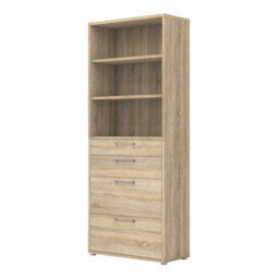 Furniture To Go Prima Bookcase 2 Shelves With 2 Drawers + 2 File Drawers In Oak - thumbnail 3