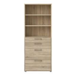 Furniture To Go Prima Bookcase 2 Shelves With 2 Drawers + 2 File Drawers In Oak - thumbnail 2