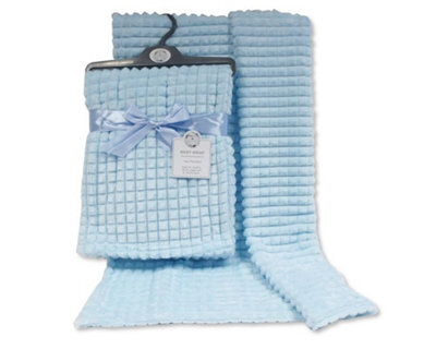 Kav Premium Fleece Baby Wrap Blanket - All-Season Comfort, Sustainable And Breathable, For Newborns, Infants, And Babies (Blue)