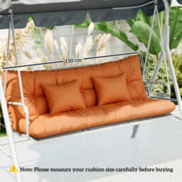 Outsunny Outdoor Seat Cushions Back Cushion With 2 Pillows, Seat Pads - thumbnail 3