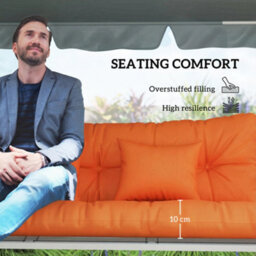Outsunny Outdoor Seat Cushions Back Cushion With 2 Pillows, Seat Pads - thumbnail 6