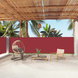 Walplus Retractable Side Awning Garden Sun Shade Canopy Gazebo For Back Door, Porch, Patio Red 160X1000 Cm