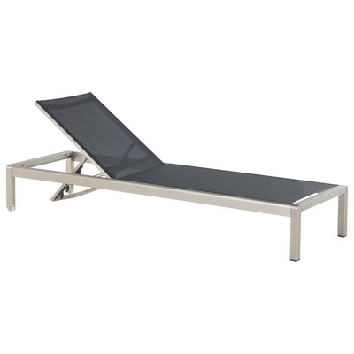 Beliani Sun Lounger Fossato Reclining Metal Black - image 1