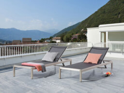 Beliani Sun Lounger Fossato Reclining Metal Black - thumbnail 2