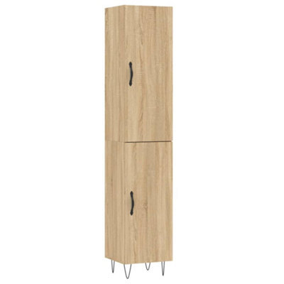 Berkfield Modern Highboard Sonoma Oak 34.5X34X180 Cm Engineered Wood - image 1