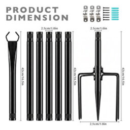 Kokoma 2Pcs Outdoor String Light Poles With Hooks For Garden Decor - thumbnail 8