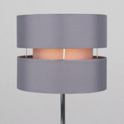 Valuelights Modern Silver Chrome Bedside Table Lamp With Grey Shade - thumbnail 3