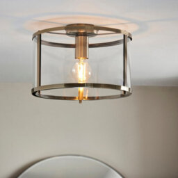 Luminosa Hopton Decorative Flush Ceiling Lamp Antique Brass - thumbnail 2