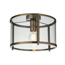Luminosa Hopton Decorative Flush Ceiling Lamp Antique Brass - thumbnail 1