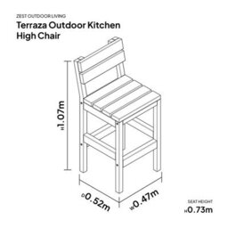 Terraza Outdoor Kitchen High Chair By Zest Outdoor Living - thumbnail 2