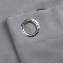 Luxury Living Velvet Chenille Eyelet Curtains Ready Made Pair Silver - thumbnail 5