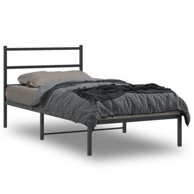 Berkfield Metal Bed Frame Without Mattress With Headboard Black 100X200Cm - image 1