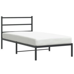 Berkfield Metal Bed Frame Without Mattress With Headboard Black 100X200Cm - thumbnail 2