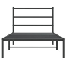 Berkfield Metal Bed Frame Without Mattress With Headboard Black 100X200Cm - thumbnail 5