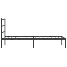 Berkfield Metal Bed Frame Without Mattress With Headboard Black 100X200Cm - thumbnail 6